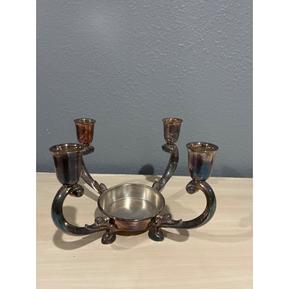 1940's Reed & Barton 331 Silver Plated Footed 4 Candlestick vintage Holder